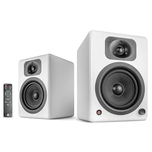 Wavemaster TWO NEO 2.0 Bluetooth Aktivboxen - Soft White - Regal-Lautsprecher mit kraftvollem Sound und kabelloser Bluetooth-Verbindung für flexibles Hören überall im Raum.