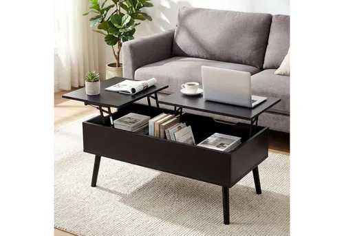 VOWNER Höhenverstellbarer Couchtisch Schwarz in schwarz von VOWNER