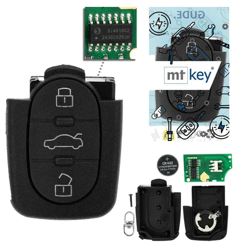 Funk Schlüssel für AUDI A6 C5 Allroad RS6 TT 8N 4D0837231K - Programmierbare Fernbedienung - Ersatz-Funkfernbedienung für AUDI, 3 Tasten, 433MHz, inklusive Batterie. Ideal für den schnellen Zugriff auf Ihr Fahrzeug – sicher und praktisch im Alltag.