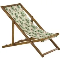 BELIANI Liegestühle 2er Set Grün/Rosa mit Blumenmuster