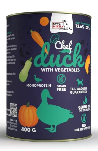 SYTA MICHA Chef Duck with vegetables - nassfutter für Hunde - 400g 5905108734459