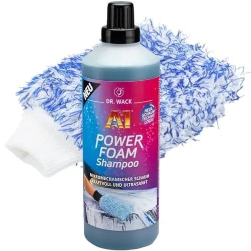 Dr.Wack A1 Power Foam Shampoo 1L + DFT Microfaserwaschhandschuh blau/weiss