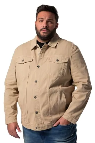 Men Plus Herren große Größen Übergrößen Menswear L-8XL Men+ Jeansjacke, Colordenim, Brusttaschen, bis 8 XL Sand 4XL 835446312-4XL