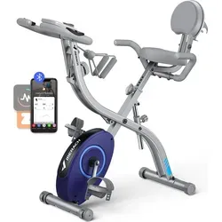 MERACH Speedbike 4-in-1 Klappbar - Extra Bequem & Leise - Indoor Cycling Heimtrainer mit 16-stufigem magnetischen Widerstand und Bluetooth-Display für individuelles Training. Ideal für alle Fitnesslevels, bis 136kg belastbar.