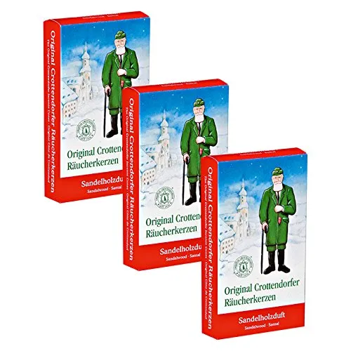 OLShop AG 3er Pack Crottendorfer Räucherkerzen Sandelholzduft 3 x 24 Stück, Räucherkegel, Weihnachtskerzen, Räucherpyramiden