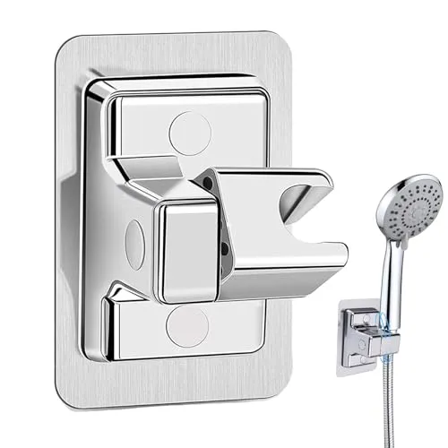 Jidyllic Handbrause Halterung,360°Verstellbarer Brausehalter Duschkopfhalterung Ohne Bohren Duschkopf Halterungen Universell Brausehalter für Handbrause oder Duschkopf