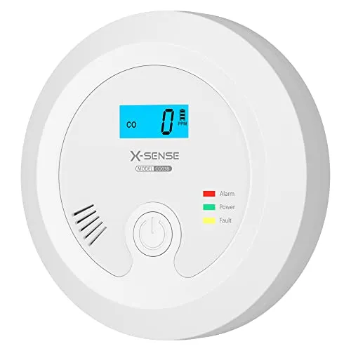 X-Sense CO Melder CO03B mit LCD Display - Zuverlässiger CO-Melder mit 85 dB Alarmton und präziser CO-Messung von 30 bis 999 PPM; einfache Installation und lebenslange Kundenbetreuung für maximale Sicherheit.