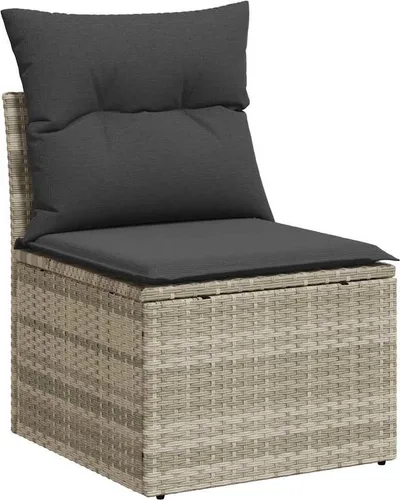vidaXL Gartensessel ohne Armlehnen mit Kissen – Hellgrau von vidaXL