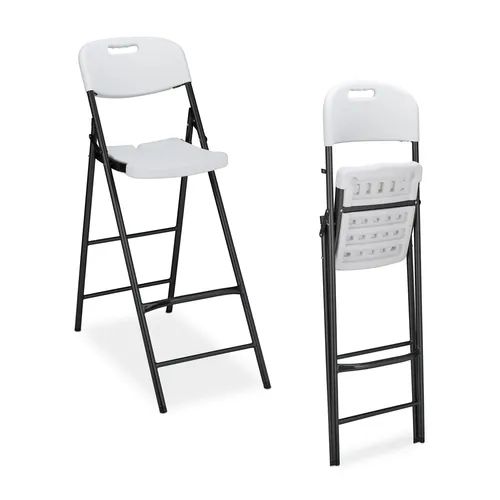 Relaxdays Barhocker Klappbar 2er Set mit Lehne