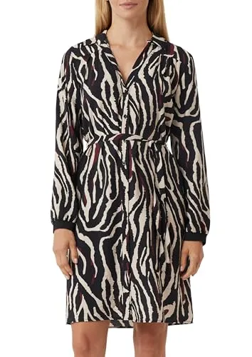 Comma Kleid 49A4, Größe 42 - Freizeitkleid für Damen mit V-Ausschnitt und Hemdkragen, ideal für lässige Anlässe und angenehm zu tragen dank Regular Fit.