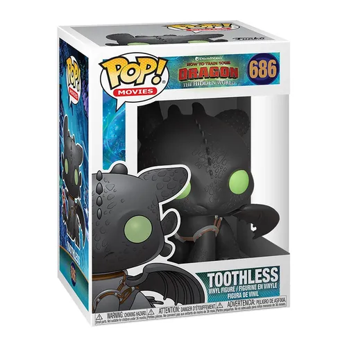 Funko Pop! Vinyl: How to Train Your Dragon 3 - Toothless Figur - Wackelkopffigur für Sammler, ca. 9,5 cm hoch, aus hochwertigem Vinyl, ideal als Geschenk für Dragon-Fans und perfekte Ergänzung für Ihre Sammlung.