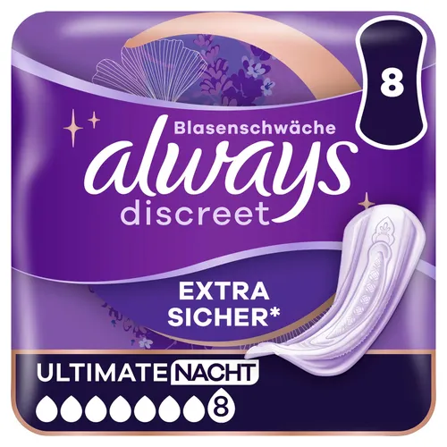 always Discreet Inkontinenz Ultimate Nacht 8 Slipeinlagen