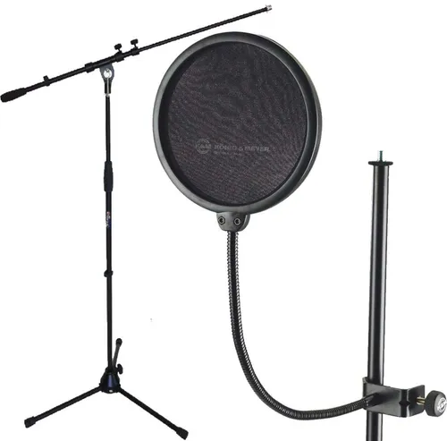 König & Meyer Mikrofon K&M 23956 Popschutz mit Mikrofonständer (Popkiller), mit Mikrofonständer