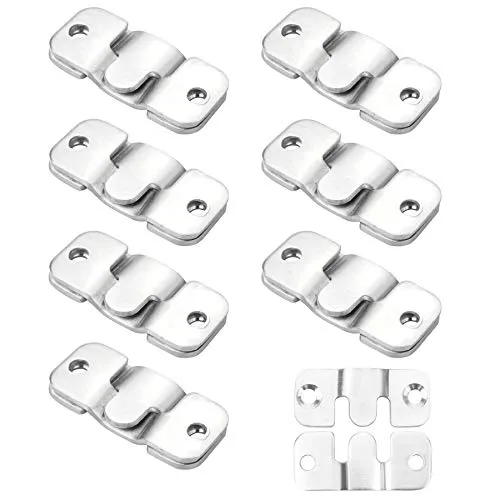 YSDMY Bilderrahmen Aufhänger Schwerlast 8 Paar Unterputz Verdeckte Halterung Edelstahl 44×19mm Ineinandergreifender Bildaufhänger Möbelverbinder Haken Foto Rahmen Hänger für Sofa Möbel Bilderrahmen