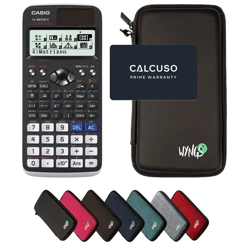 Casio fx-991DE X Classwiz - Wissenschaftlicher Taschenrechner mit Schutztasche - Taschenrechner mit 696 Funktionen und QR-Code-Funktion zur Visualisierung von Ergebnissen, ideal für Schule und Studium. Inklusive stabiler WYNGS Schutztasche für perfekten Schutz.