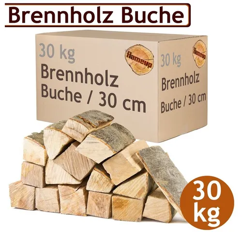 Flameup Kaminholz Brennholz Kaminholz Holz 5-500 kg Ofen Kamin Kaminofen Buche 30 cm, 30 kg