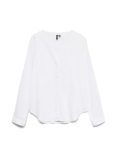 Vmlinn Ls V-Neck Shirt WVN Noos - Blusen & Tuniken für Damen, leichtes V-Neck Shirt von Vero Moda, locker geschnitten für maximalen Komfort und stilvollen Look.