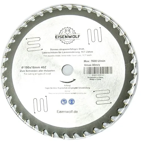 190x 16mm 40 Zähne Sägeblatt Top Qualität Kreissägeblatt für Holz