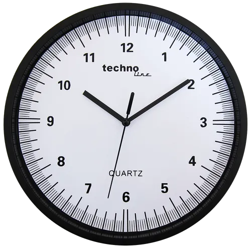 Technoline Wanduhr WT 6700, Quarz, Rahmen silber, Ø 25 cm