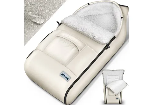 KIDUKU Winterfußsack für Kinderwagen Buggy - Kuscheliger Babyfußsack waschbar - Fußsäcke für Kinderwagen, extra dick gefüttert und wasserabweisend, schützt Ihr Baby vor Kälte und ist universell einsetzbar mit Gurtschlitzen für alle Modelle.