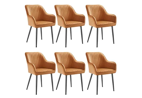 SONGMICS Polsterstuhl Samt karamellbraun mit Metallbeinen - Ergonomischer Polsterstuhl mit stabilen Metallbeinen, ideal für Esszimmer oder Schlafzimmer. Hochwertiger Samtbezug und dicke Polsterung bieten hohen Komfort und Eleganz.