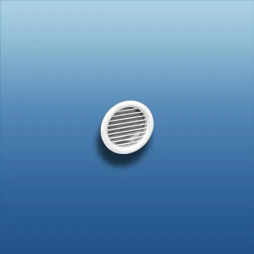 K-TECH-PRO Lüftungsgitter Wetterschutzgitter rund Kunststoff Insektennetz Zuluft Abluft Lüftung System Ø 80, Farbe weiß