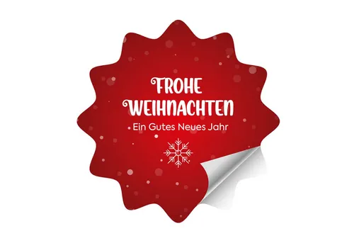 PrintGoing Aufkleber Frohe Weihnachten Aufkleber, selbstklebend und bunt, 60 Stück, Bunte Weihnachtsmotive, 10 verschiedene Muster, 60 Stück