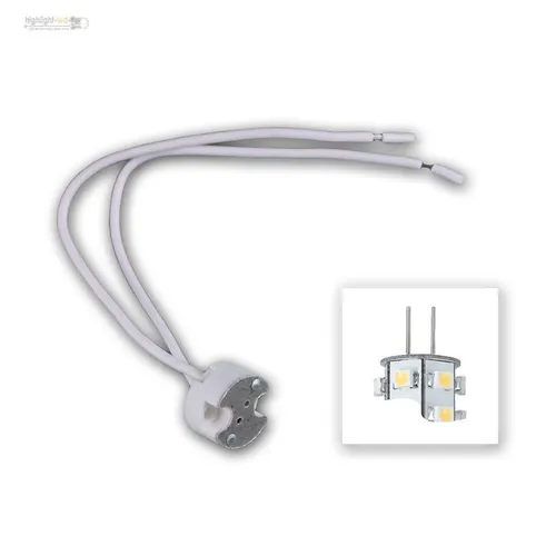 Fassung G4 aus Keramik max 24V/5A, mit 15cm Kabel, Lampenfassung für G 4 Lampen