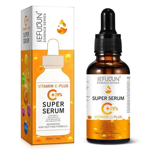 P-Beauty Vitamin C Plus Serum für Gesicht mit 20% Vitamin C, Retinol, Niacinamid & Hyaluronsäure - Gesichtsserum für Faltenreduktion, Glow Pigmentflecken - Hauptpflege Serum straffende Haut (1x30ml)