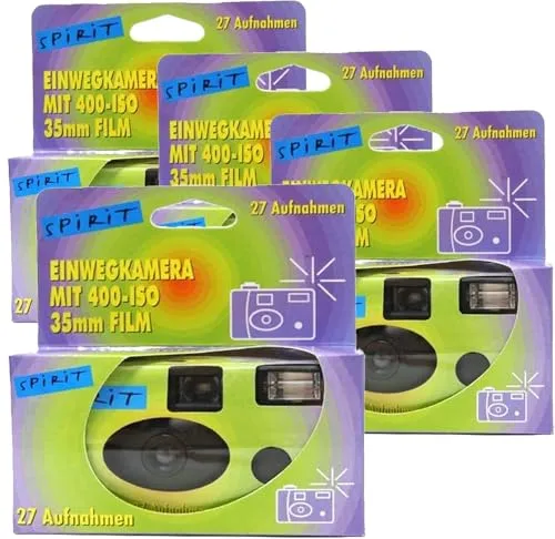 4X PHOTO PORST Einwegkamera Spirit Grün/Blau von PHOTO PORST