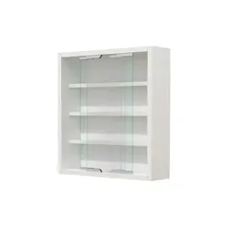 VCM Glasvitrine hängend - Agisa S Weiß - Moderne hängende Glasvitrine mit ESG-Sicherheitsglas, ideal für platzsparende Aufbewahrung und flexibler Nutzung dank 3 variablen Glasböden. Maße: H. 40 x B. 37 x T. 10 cm.