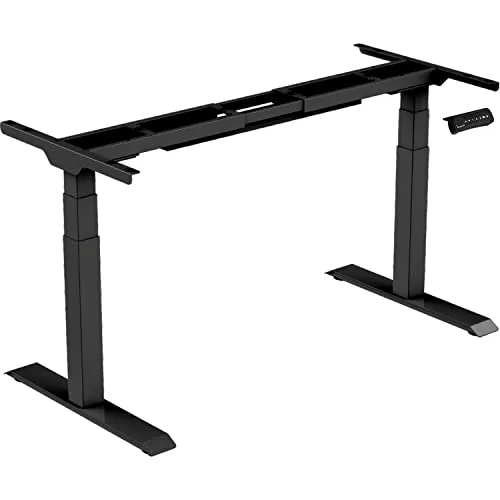 ESMART EZX-132B Schwarz - Elektrisch Höhenverstellbares Schreibtisch-Gestell mit Dual Motor - Schreibtische mit stufenloser Höhenverstellung von 58-123 cm, ideal für Homeoffice und Kinderzimmer. Mit 3x Memory-Funktion und Aktivitätserinnerung für gesundes Arbeiten.