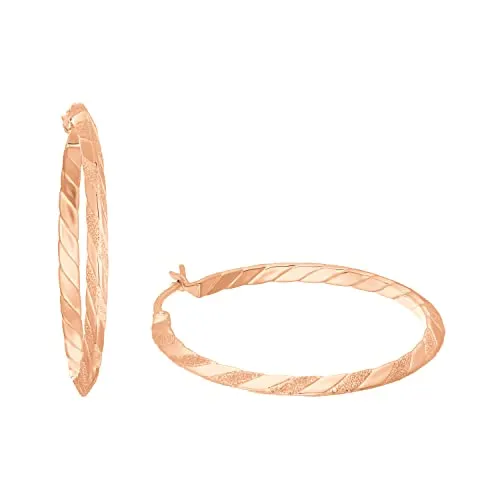 Amor Creolen 925 Sterling Silber - Roséfarbene Damen Ohrringe - Ohrringe für Damen, aus 925 Sterling Silber, in eleganter matt-glänzender Optik, ideal für jeden Tag und besondere Anlässe, inklusive Geschenkbox – die perfekte Geschenkidee!