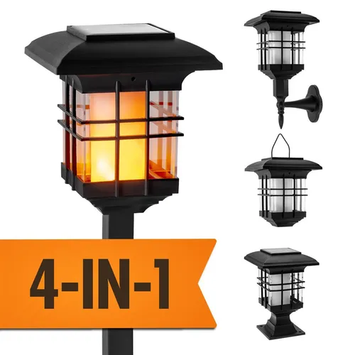 in 1 Solar LED Laterne Gartenlaterne Retro Gartenleuchte Solarleuchte außen 4