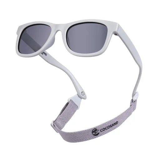 Baby-Sonnenbrille mit Band, polarisiert, flexibles Gestell für Kleinkinder, S...