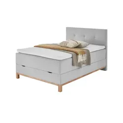 Produktbild maison bleue Boxspringbett mit Bettkasten Catania ¦ grau ¦ Maße (cm): B: 122 H: 116
