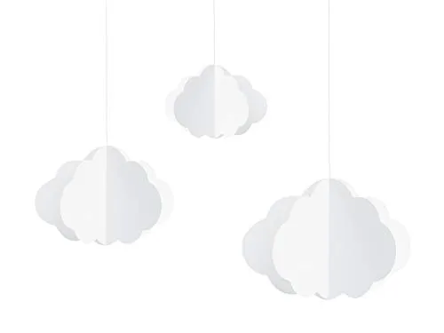 PartyDeco Papier Wolken zum Aufhängen Dekoration für Baby Dusche Taufe Geschlecht Reveal Party Wolken für Baby's Zimmer DIY