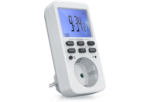 BEARWARE Zeitschaltuhr digital mit LCD Display, Steckdosen Timer, max. 3680W, indoor, digital, 1-St., 10 konfigurierbare Programme, Zufallsschaltung, Wochenzeitschaltuhr