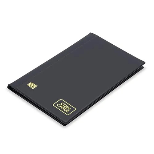 SAFE802 Pocket Album Coin Cards Kompaktes Sammelalbum für bis zu 72 Coin Cards | 12 Blätter mit 62×92 mm Taschen | Handliches Format für unterwegs