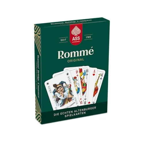 Ass Altenburger Rommé Set - FSC Rommé, französisches Bild, White - Standard Spielkarten aus FSC-zertifiziertem Material, nachhaltig produziert für umweltbewusste Spieleabende. Enthält 2 x 55 Blatt inkl. 6 Joker für vielseitige Kartenspiele!