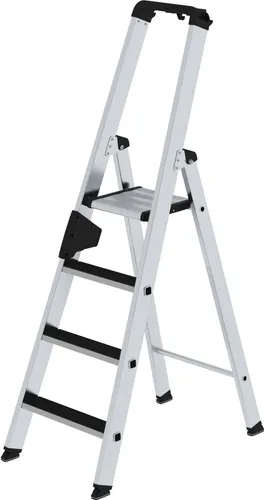 Aluminium Stufen-Stehleiter 4 Stufen mit clip-step
