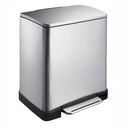 EKO E-Cube 20L Mülleimer Edelstahl - Haushaltszubehör – Eleganter, fingerabdruckfreier Tretmülleimer mit Softclose-Funktion, ideal für Küche, Bad oder Büro, und mit praktischem Inneneimer für einfache Reinigung.