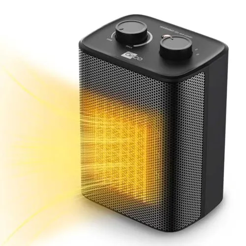 aeco EcoHeat One Heizlüfter 2000W - Kompakter Elektroheizkörper mit 3 Heizstufen und schneller Wärme in nur 3 Sekunden. Ideal für Schlafzimmer, Wohnzimmer oder Büro – sicher dank Überhitzungs- und Kippschutz.