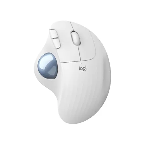 Logitech ERGO M575 Trackball kabellos weiß - Ergonomische Trackball-Maus für entspanntes Arbeiten, ideal für Rechtshänder und platzsparend mit 2.000 dpi