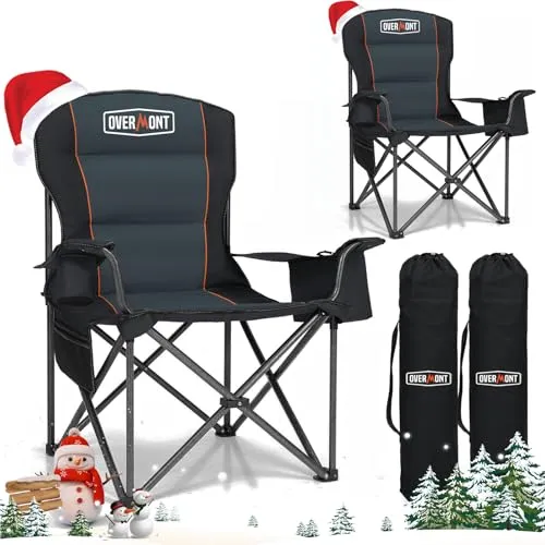 Produktbild OVERMONT Übergroßer Klappstuhl Campingstuhl 2er Set