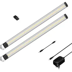ledscom.de LED Unterbau-Leuchte SIRIS, Eckmontage, flach, je 50cm, je 531lm, warm-weiß, 2er Set
