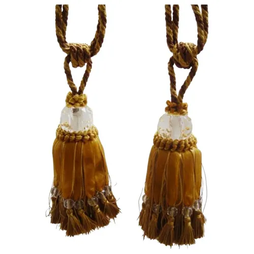 Raffhalter Vorhanghalter Gardinenhalter Kordel Troddel Quaste L 17 cm 2er Set