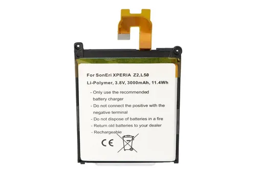 AccuCell Akku für Sony Ericsson Xperia Z2 - Handy-Akku für Sony Ericsson L50-Serie, 3000mAh Kapazität, mit Schutz vor Überladung und Überhitzung – die sichere und preiswerte Alternative für Ihr Smartphone.