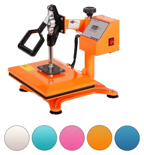 RICOO POWER-ZWERG-GS Bügelmaschine - Professionelle Transferpresse für T-Shirt Druck mit 360° Schwenkbarkeit und digitaler Steuerung. Ideal für Einsteiger und Profis, perfekt für Messen und kreative Projekte.