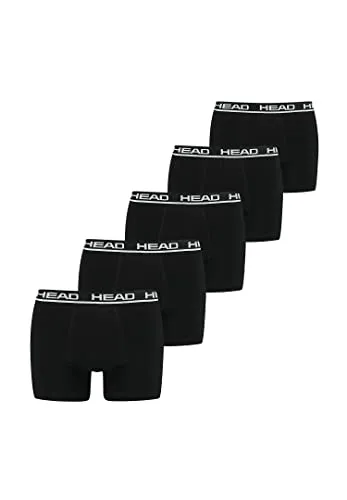 HEAD Herren Basic Boxers (5er Pack) - Schwarz, XL - Herren-Boxershorts aus superweicher Baumwolle mit bequemem Stretchbund und Vier-Wege-Stretch für optimale Bewegungsfreiheit im Alltag.